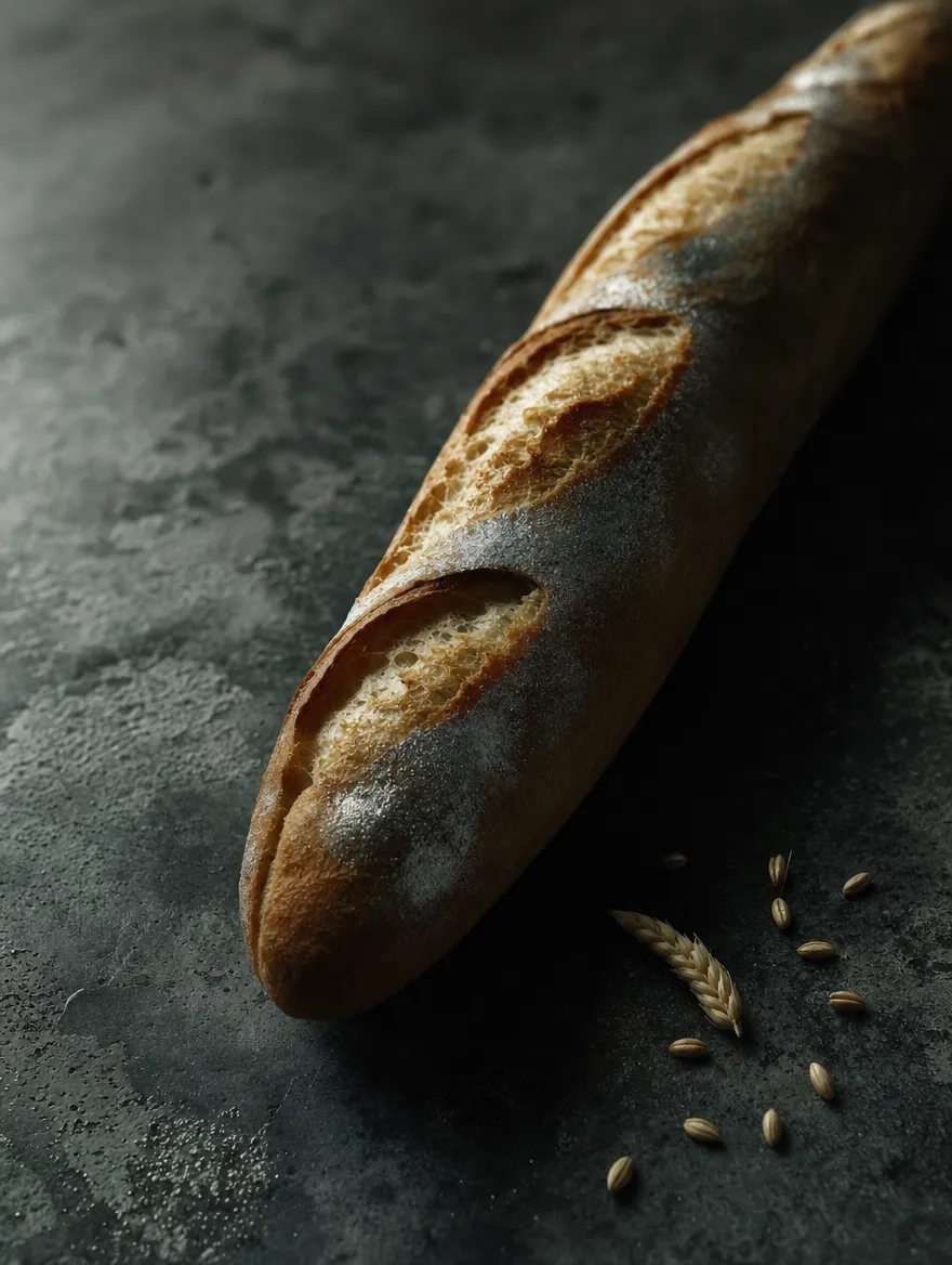 Alltägliches Baguette und Getreide, in dem unsichtbar Schwermetalle wie Cadmium stecken können